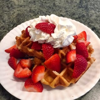 Waffles with Fruit & Whipped Cream