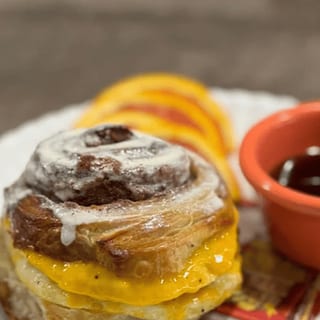 Cinnamon Roll Sausage, Egg& Cheese