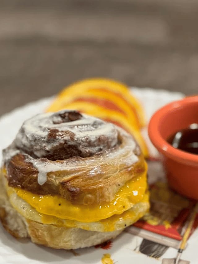 Cinnamon Roll Sausage, Egg& Cheese.