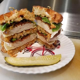 Turkey Club on Waffles